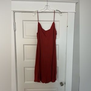 Rust red sexy slip dress